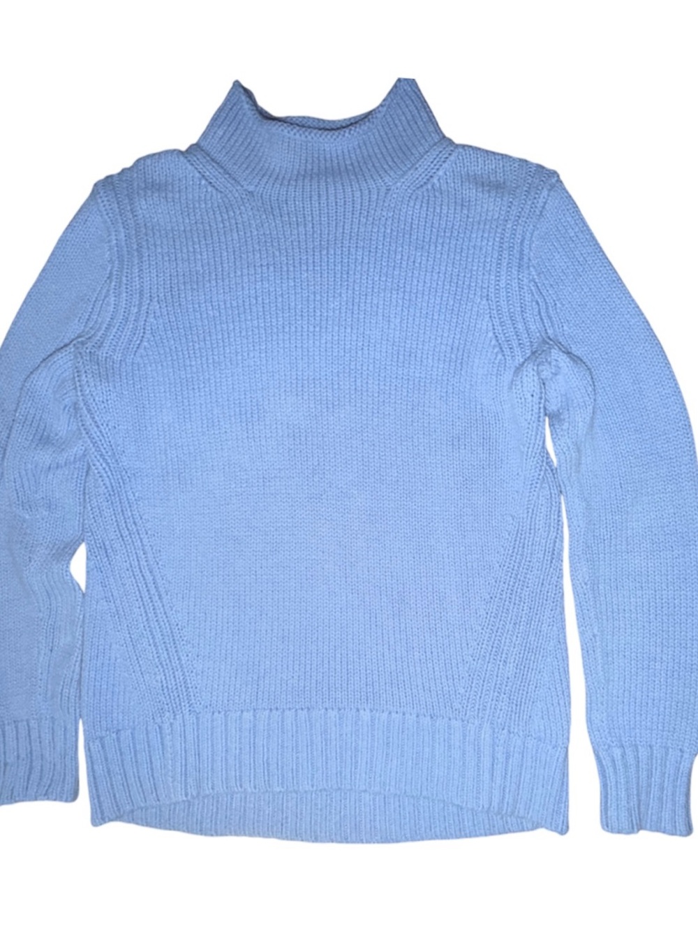 J.Crew Always, Size M Sky Blue, chunky ribbed cotton mock neck swea